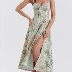 House of CB Floral Green Dress
